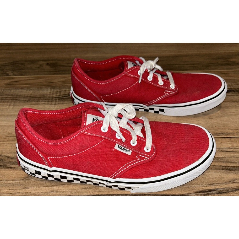 Vans Red W/Checkered Soles, Women's Size 6
